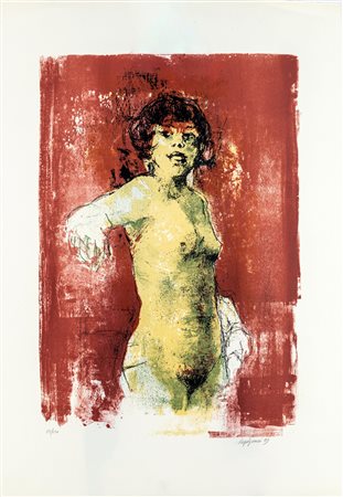 Renzo Vespignani (Roma 1924-Roma 2001) Nudo di fanciulla 1959 Litografia cm...