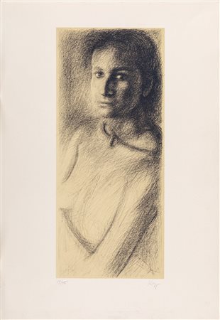 Dieter Kopp (Prien am Chiemsee 1939-0) Ritratto di fanciulla Litografia cm...