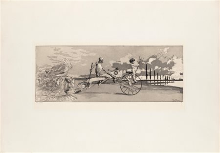 Max Klinger (Lipsia 1857-Naumburg 1920) Senza titolo Incisione cm 45x63 Firma...