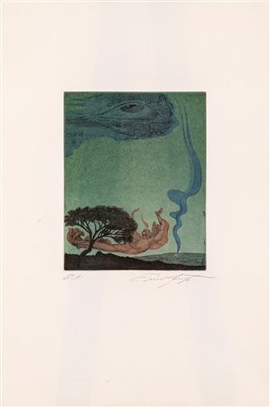 Ernst Fuchs (Vienna 1930-Vienna 2015) Senza titolo Acquaforte/Acquatinta cm...