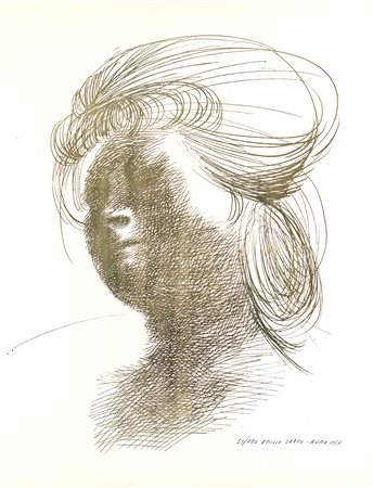 Emilio Greco (Catania 1913-Roma 1995) Fanciulla 1957 Serigrafia cm 50x38,5...