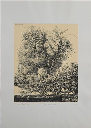 Roberto Stelluti (Fabriano 1951) I fiori dell'estate 1989 Incisione cm 50x35...