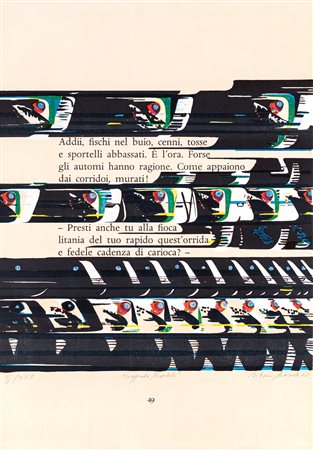 Titina Maselli (Roma 1924-Roma 2005) Leggendo Montale 1978 Litografia cm...