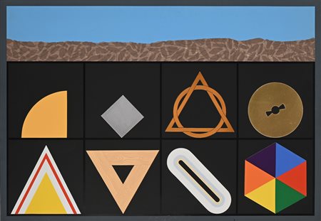 Lucio Del Pezzo (Napoli 1933-0) Geometrie Multiplo serigrafia e collage su...