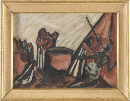 Maestro di inizio Novecento. Scena di battaglia.