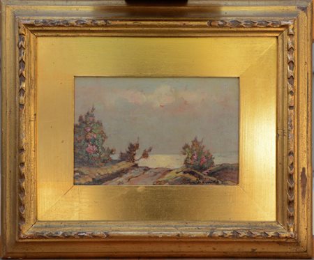 Gino Romiti (Livorno, 1881 – 1967). Notturno sul mare.