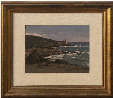 Giovanni Lomi (Livorno, 1889 - 1969). Marina Livornese.