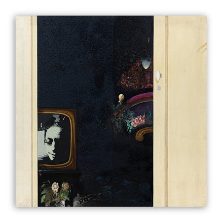 GIUSEPPE GIANNINI (1937) - Interno con televisore, 1968