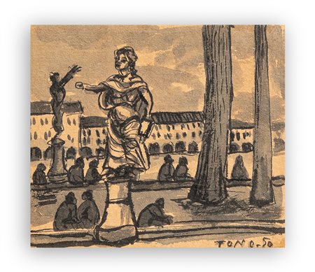 TONO ZANCANARO (1906-1985) - Monumento, 1950