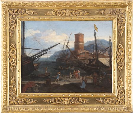 Adriaen van der Kabel (Rijswijk 1630- Lyon 1705) Porto Olio su tela 49x61 cm