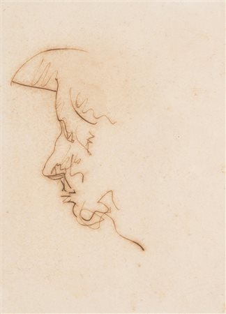 Lorenzo Viani (Viareggio 1882-Lido di Ostia 1936) Profilo China 16.5x12 cm...