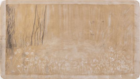 Autore anonimo XXI sec. Senza titolo Tecnica mista su cartone 59x103 cm