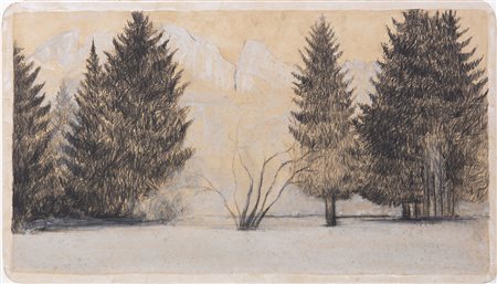 Autore anonimo XXI sec. Senza titolo Tecnica mista su cartone 59x103 cm