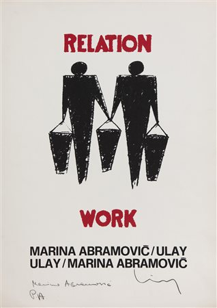 Marina Abramovic (Belgrado 1946) Relation work Litografia su carta 70x495 cm