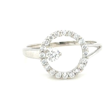 ANELLO IN ORO BIANCO 14K 2.75 GR CON DIAMANTI - HI51