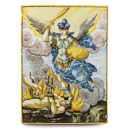 CARMINE GENTILI (attribiuted)
(1678-1763)
 S. Michele Arcangelo e il demonio