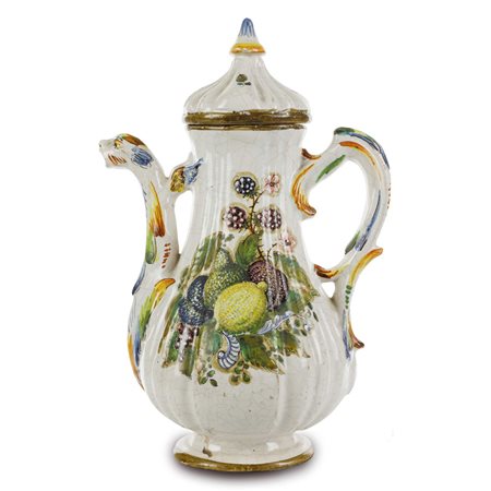 

 Caffettiera in ceramica policroma,