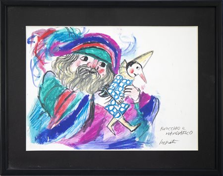LUZZATI EMANUELE (1921 - 2007) - PINOCCHIO E MANGIAFUOCO.