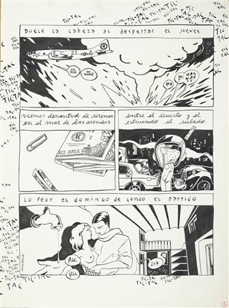 Burundarena Maitena - Duele la cabeza al despertar ej jueves. Molto probabilmente realizzata per la rivista Fierro.