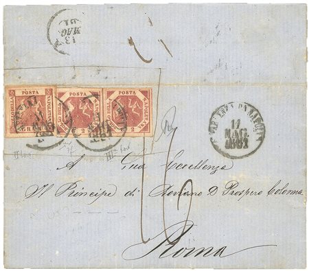 Antichi Stati Italiani - Napoli - Uso tardivo - Lettera (4a+7f)