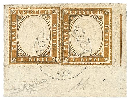Prefilateliche - 1862 - Due esemplari del 10 cent (1 + 1 lf)