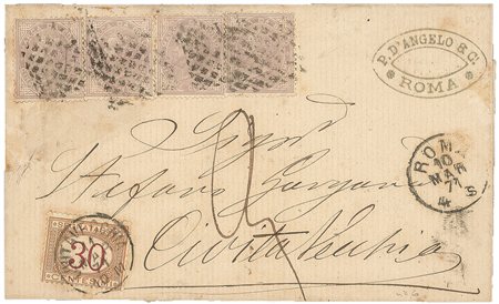 Prefilateliche - Lettera con cinque esemplari del 5 cent