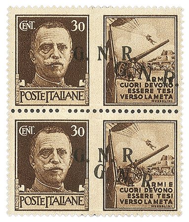 RSI - G.N.R. Brescia - 1943 - 30 cent Esercito (18ca varietà)