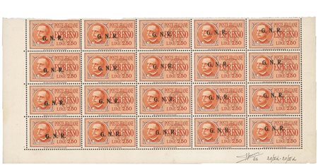 RSI - G.N.R. Brescia - 1943/44- 2,50 lire Espresso (20/IIId)