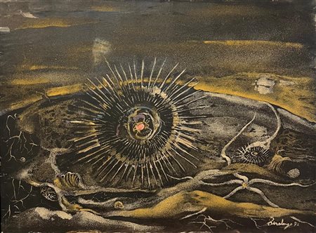 TIRALONGO FRANCO AVOLA (SIRACUSA) 1942 Riccio marino 1972 Olio su tela...