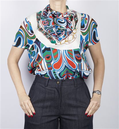 HERMES - Maglia con collo a foulard.