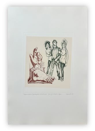 GIUSEPPE GUERRESCHI (1929-1985) - Disperazione dell'Artista di ronte alla grandezza delle antiche rovine, 1981