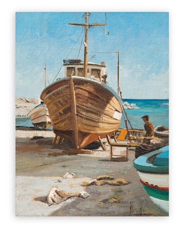 AMBORGIO ALLIEVI - Preparativi alla pesca del tonno, 1983