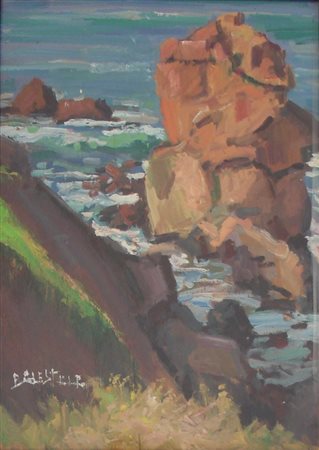 BALESTRI ROBERTO - PISA 1939 – MARINA - OLIO SU FAESITE - cm 35 x 25. Firma...