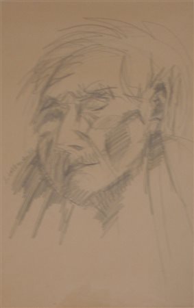 LOFFREDO SILVIO - PARIGI 1920 - VOLTO, 1962 - MATITA SU CARTA cm 40 x 25....