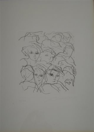 TRECCANI ERNESTO - MILANO 1920 MILANO 2009 - SENZA TITOLO – INCISIONE cm 50 x...