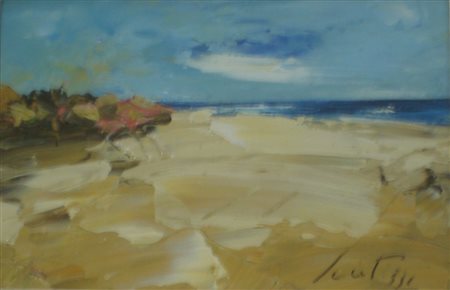 SCATIZZI SERGIO - 1918 2009 – PAESAGGIO - OLIO SU TAVOLA cm 20 x 30. Firma in...