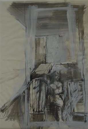 GASTINI MARCO - TORINO 1938 - SENZA TITOLO, 1961 - TECNICA MISTA SU CARTA, cm...