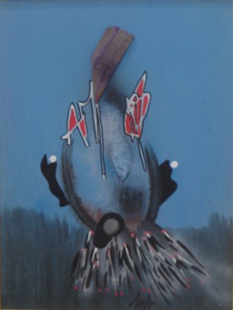 DANGELO SERGIO - MILANO 1932 - LA ROCCIA DEL PAVONE - TECNICA MISTA SU LEGNO...