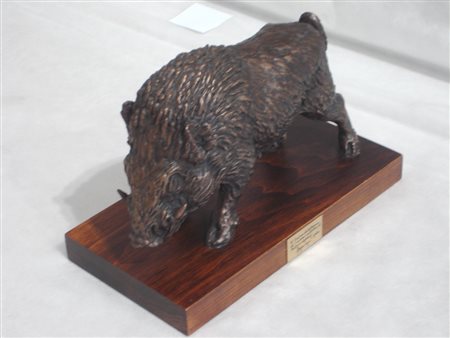 LIGABUE ANTONIO – CINGHIALE - SCULTURA IN BRONZO cm 29, 5 x 10 x 17,5....