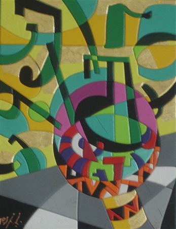 NESPOLO UGO - MOSSO SANTA MARIA 1941 - MAGIC CUP - ACRILICO SU LEGNO, cm 40 x...