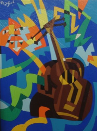 NESPOLO UGO - MOSSO SANTA MARIA 1941 - OMBRE DI CHITARRA - ACRILICO SU LEGNO...