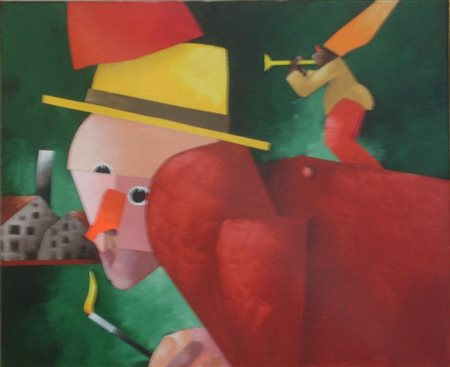 TADINI EMILIO - MILANO 1927 MILANO 2002 - FIABA, 2001 - OLIO SU TELA cm 50 x...