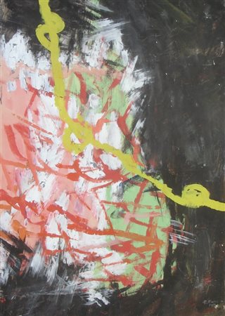 FINZI ENNIO - VENEZIA 1931 - SENZA TITOLO, 1958 - OLIO SU CARTA APPLICATA SU...