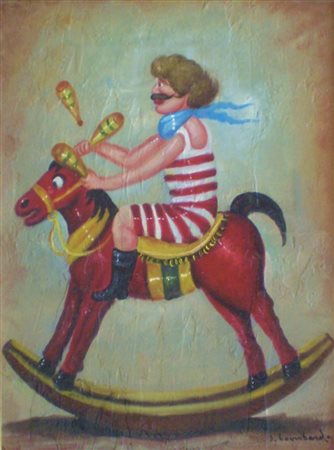 LOMBARDO SALVO - Favara 1948 – GIOCOLIERE - OLIO SU TELA cm 30 x 40. Firma in...