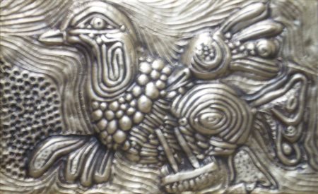 CORNEILLE GUILLAME – UCCELLO - BASSORILIEVO IN ARGENTO cm 20 x 31....