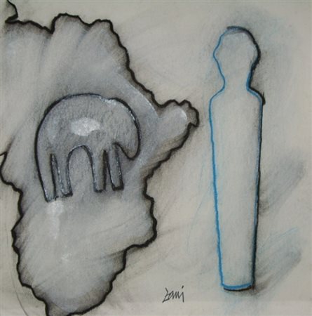 ZANI CORRADO - Pordenone 1952 - SENZA TITOLO - TECNICA MISTA SU CARTONE cm 40...