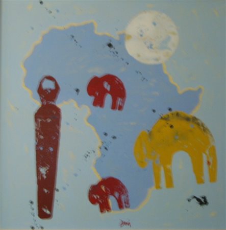 ZANI CORRADO - Pordenone 1952 - SENZA TITOLO - OLIO SU TELA cm 80 x 80. Firma...