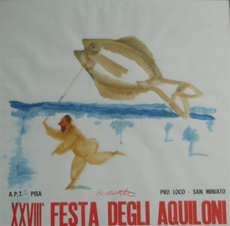 POSSENTI ANTONIO - LUCCA 1933 - XXVIII FESTA DEGLI AQUILONI - TECNICA MISTA...