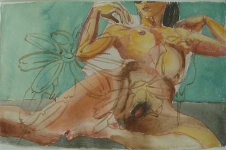 SALLE DAVID - Oklahoma 1952 - SENZA TITOLO - ACQUARELLO SU CARTA cm 40 x 61,...