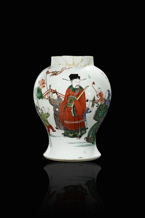 VASO<BR>Vaso in porcellana Famiglia Verde